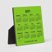 2031 Yellow Green Desk Calendar van Janz Fotoplaat (Voorkant)