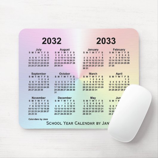 2032-2033 Rainbow Cloud School Agenda van Janz Muismat (Met muis)