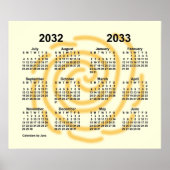 2032-2033 Schooljaar Kalender Zonnige Dagen door J Poster (Voorkant)