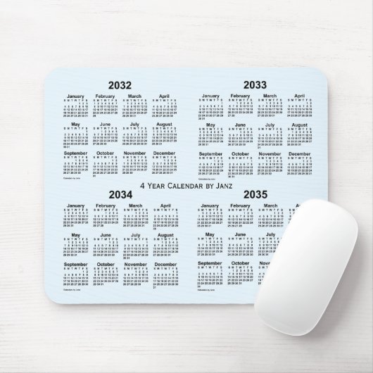 2032-2035 Alice Blue 4 Year Agenda van Janz Muismat (Met muis)