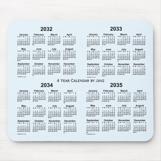 2032-2035 Alice Blue 4 Year Agenda van Janz Muismat (Voorkant)