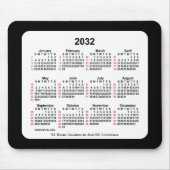 2032 Black 52 Weeks ISO-kalender van Janz Two Tone Muismat (Voorkant)