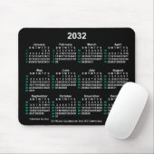 2032 Neon White 52 weken ISO-kalender door Janz Muismat (Met muis)