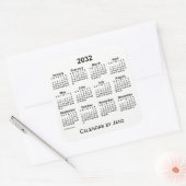 2032 White Calendar van Janz Square Sticker (Envelop)