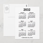 2032 Witte 6 maanden Mini Agenda van Janz Briefkaart (Voorkant / Achterkant)
