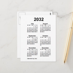 2032 Witte 6 maanden Mini Agenda van Janz Briefkaart