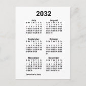 2032 Witte 6-maands minicalender van Janz Briefkaart (Voorkant)