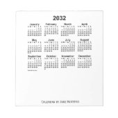 2032 Witte kalender van Janz Notitieblok (Voorkant)
