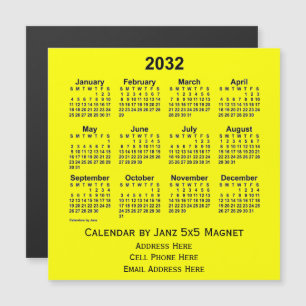 2032 Yellow Business Calendar van Janz
