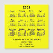 2032 Yellow Business Calendar van Janz (Voorkant)