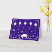 2033 Chinees Nieuwjaar Origami Ox Kaart (Gele Bloem)