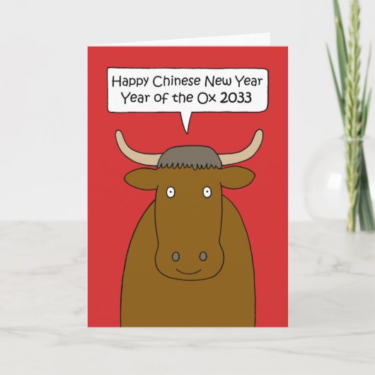 2033 Chinees Nieuwjaar van de Os Kaart (Voorkant)