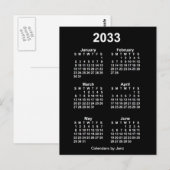 2033 Neon White 6 maanden Mini Calendar van Janz Briefkaart (Voorkant / Achterkant)
