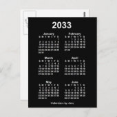 2033 Neon White 6 Maanden Mini Kalender van Janz Briefkaart (Voorkant / Achterkant)