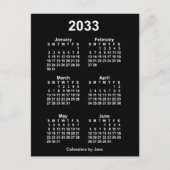 2033 Neon White 6 Maanden Mini Kalender van Janz Briefkaart (Voorkant)