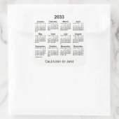 2033 White Calendar van Janz Square Sticker (Tas)