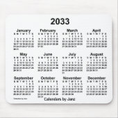 2033 Witte kalender van de Janz-Muismat Muismat (Voorkant)