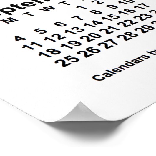 2033 Witte Kalender van Janz Print (Hoek)