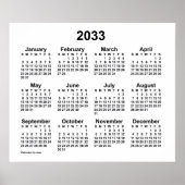 2033 Witte Kalender van Janz Print (Voorkant)