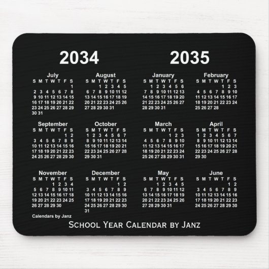 2034-2035 Agenda van het Neon School Year van Janz Muismat (Voorkant)