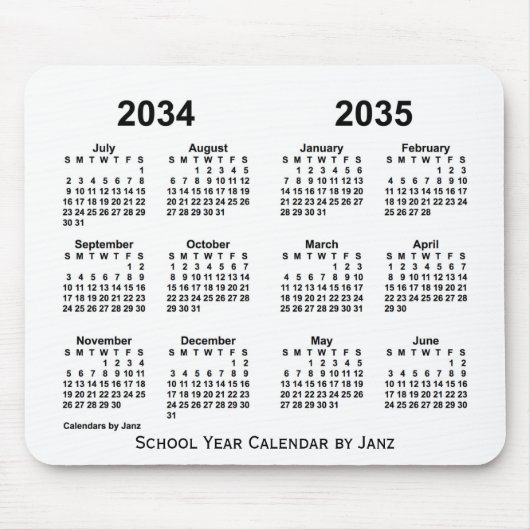 2034-2035 Agenda van het Witte Schooljaar van Janz Muismat (Voorkant)