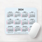 2034 Alice Blue 52 weken ISO-kalender van Janz Muismat (Met muis)