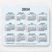 2034 Alice Blue 52 weken ISO-kalender van Janz Muismat (Voorkant)