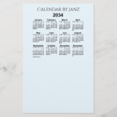 2034 Alice Blue Calendar van Janz Stationery Briefpapier (Voorkant)