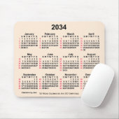 2034 Antiek wit 52 weken ISO-kalender door Janz Muismat (Met muis)