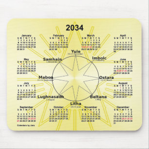 2034 Celtic Wheel of the Year Calendar by Janz Muismat