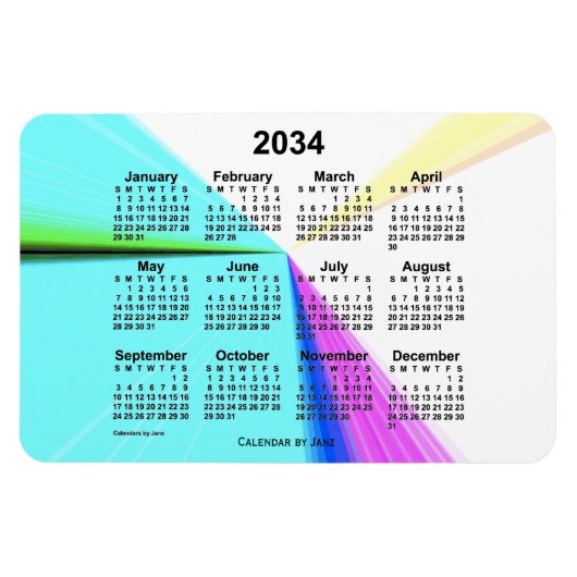 2034 Perspectiefpunt agenda van Janz 4x6 Magnet Magneet (Horizontaal)