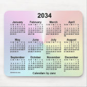2034 Rainbow Cloud Calendar van Janz Muismat (Voorkant)
