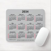 2034 Silver 52 weken ISO-kalender door Janz Muismat (Met muis)