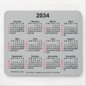 2034 Silver 52 weken ISO-kalender door Janz Muismat (Voorkant)