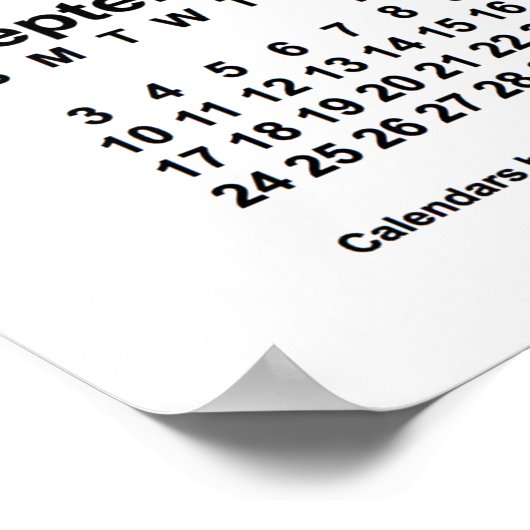 2034 Witte kalender van Janz Print (Hoek)