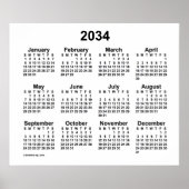 2034 Witte kalender van Janz Print (Voorkant)