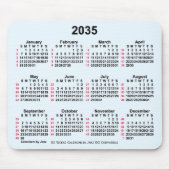 2035 Alice Blue 52 weken ISO-kalender van Janz Muismat (Voorkant)