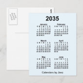 2035 Alice Blue 6 Month Mini Calendar van Janz Briefkaart (Voorkant / Achterkant)