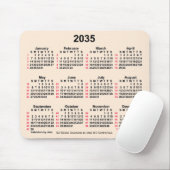 2035 Antiek wit 52 weken ISO-kalender door Janz Muismat (Met muis)