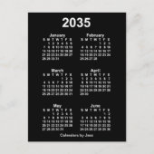 2035 Neon White 6 maanden Mini Calendar van Janz Briefkaart (Voorkant)