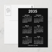 2035 Neon White 6 Maanden Mini Kalender van Janz Briefkaart (Voorkant / Achterkant)
