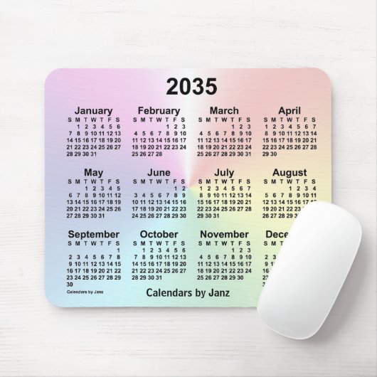2035 Rainbow Cloud Calendar van Janz Muismat (Met muis)