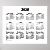 2035 White Calendar door Janz Print (Voorkant)