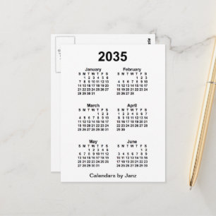 2035 Witte 6 maanden Mini Agenda van Janz Briefkaart