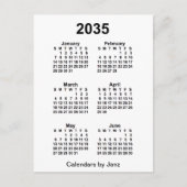 2035 Witte 6 Maanden Mini Kalender van Janz Briefkaart (Voorkant)