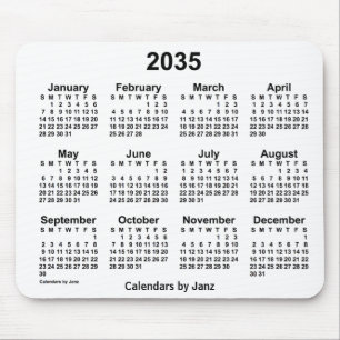 2035 Witte kalender van Janz muismat