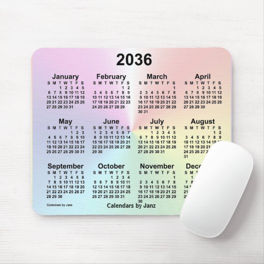 2036 Rainbow Cloud Calendar van Janz Muismat (Met muis)