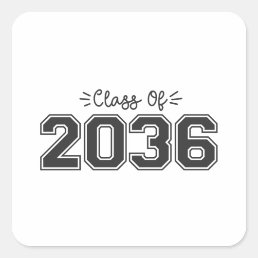 2036 senioren, Klasse van 2036 Afstuderen Vierkante Sticker (Voorkant)