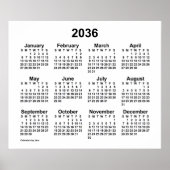 2036 Witte kalender van Janz Print (Voorkant)
