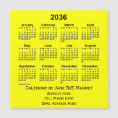 2036 Yellow Business Calendar van Janz (Voorkant)
